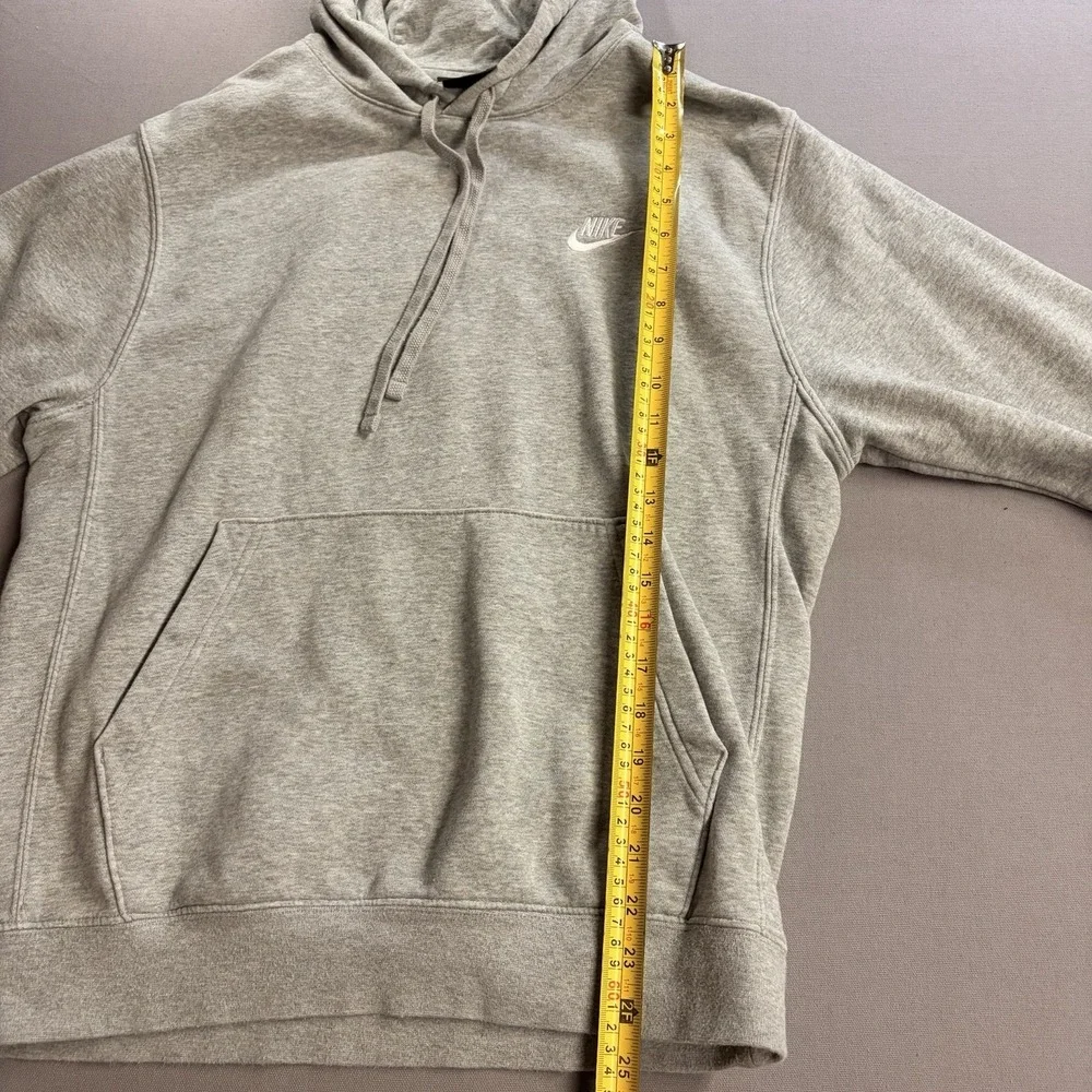 Nike Sportswear Women’s Small Gray Fleece Pullover Hoodie Mini Swoosh Logo